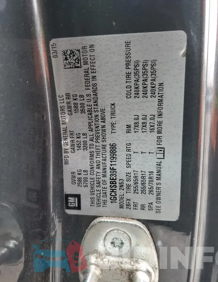 1GCHSBE39F1199886 Photo# 12