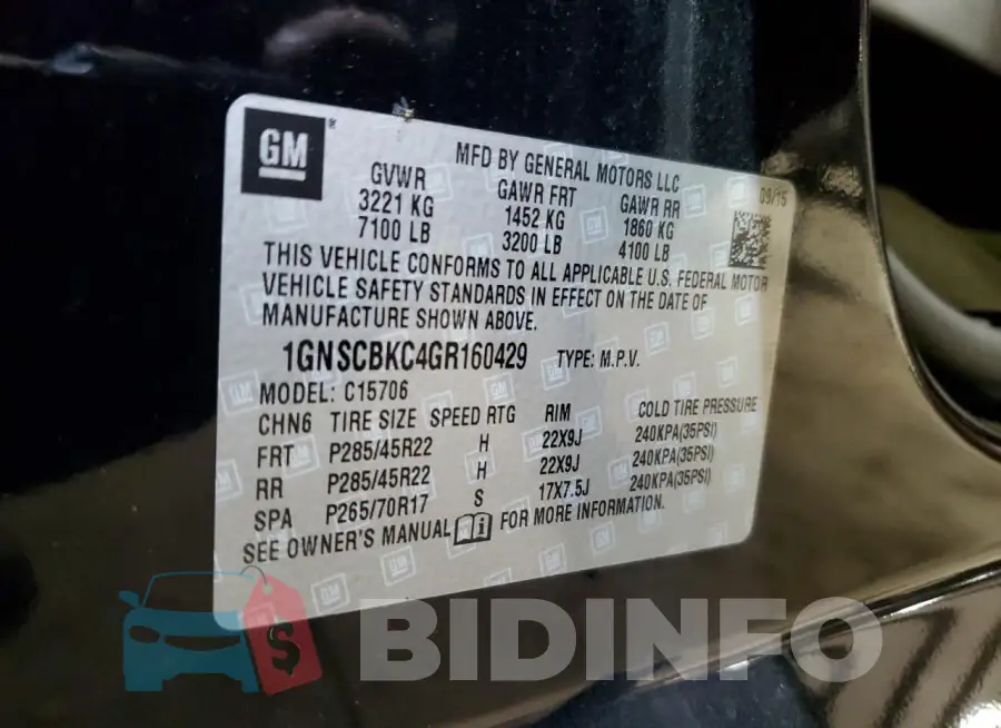 1GNSCBKC4GR160429 Photo# 13