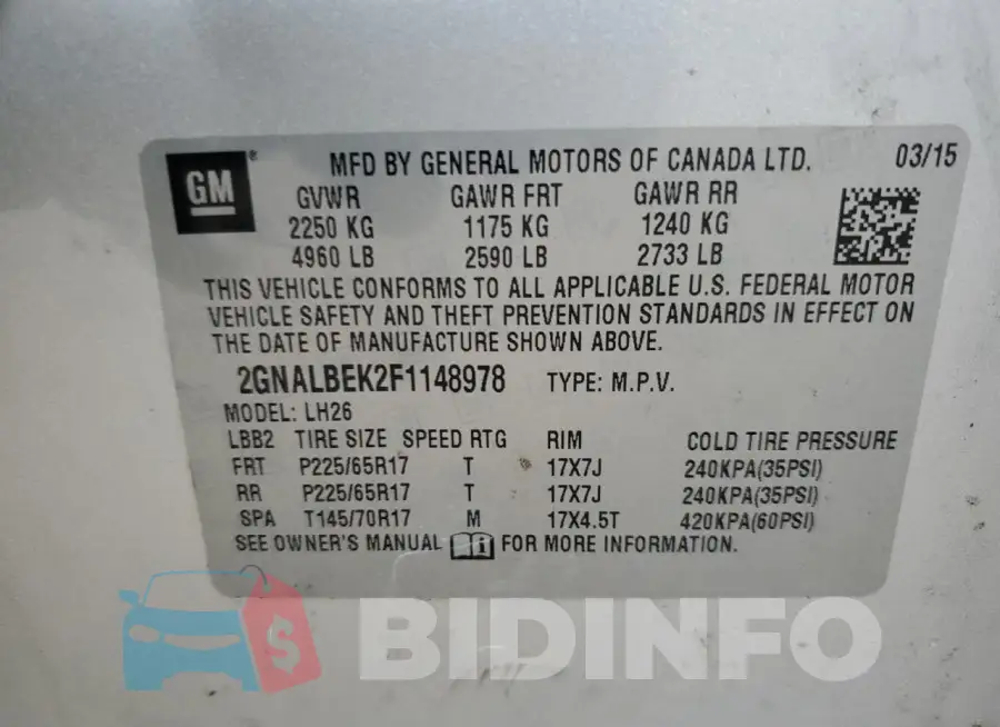 2GNALBEK2F1148978 Photo# 12