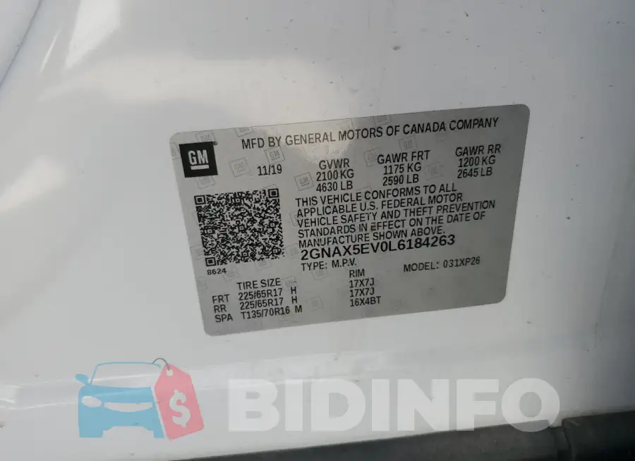2GNAX5EV0L6184263 Photo# 12