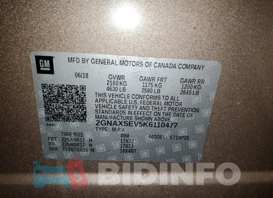 2GNAXSEV5K6110477 Photo# 13