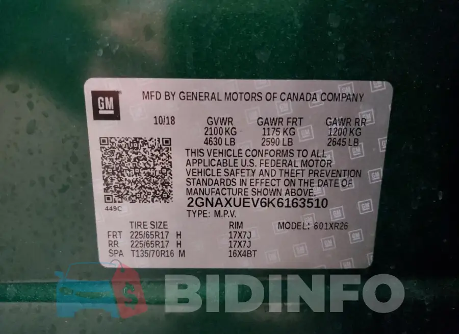 2GNAXUEV6K6163510 Photo# 12
