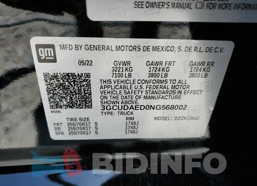3GCUDAED0NG568002 Photo# 12