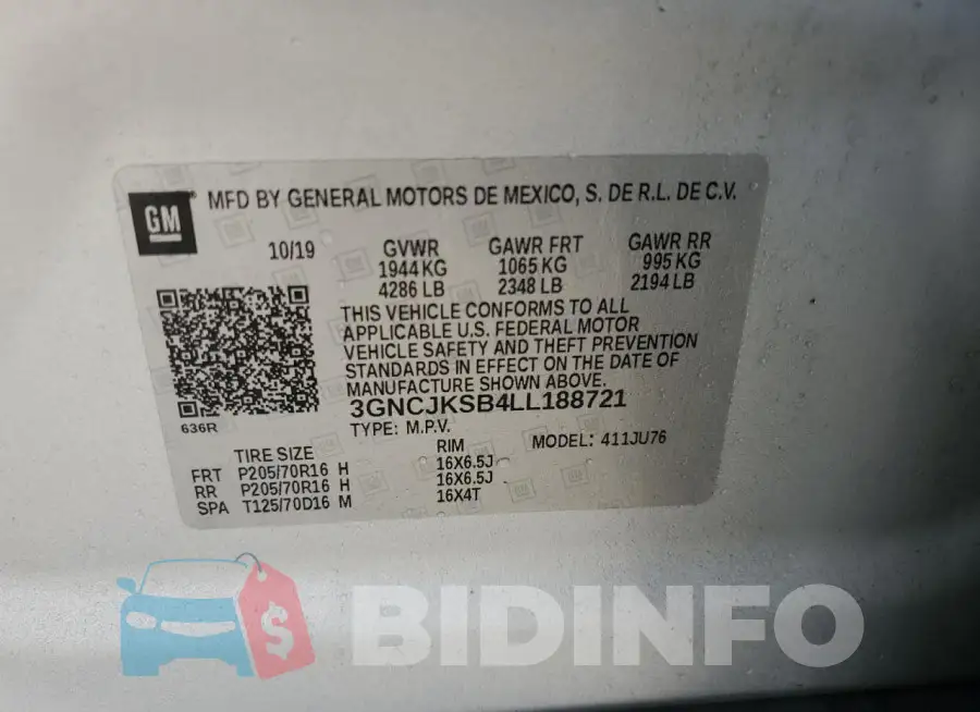 3GNCJKSB4LL188721 Photo# 13