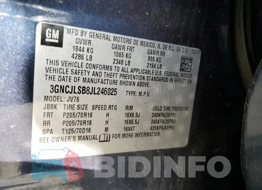 3GNCJLSB8JL246025 Photo# 13