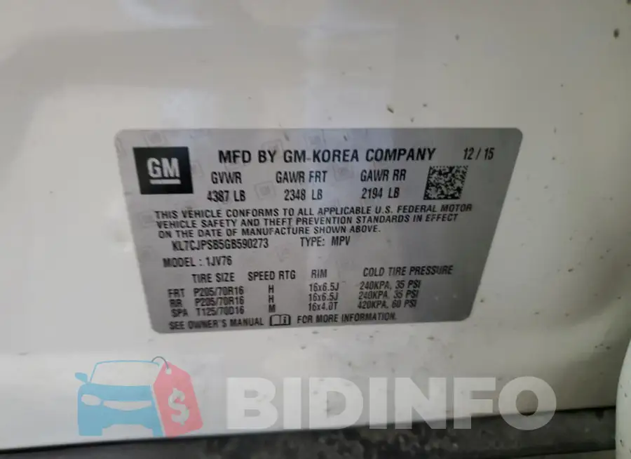 KL7CJPSB5GB590273 Photo# 13