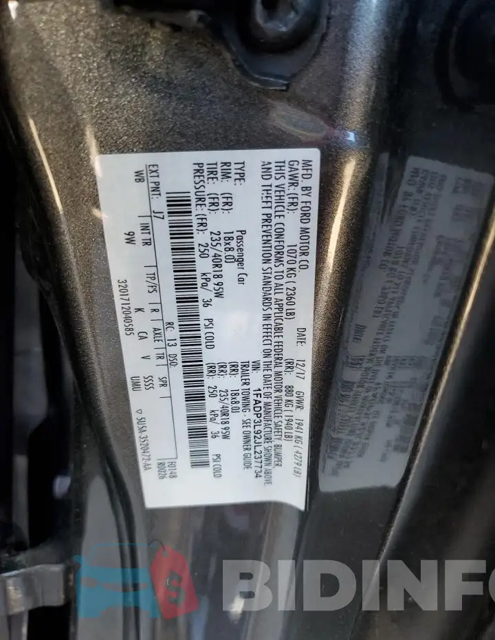 1FADP3L92JL237734 Photo# 12
