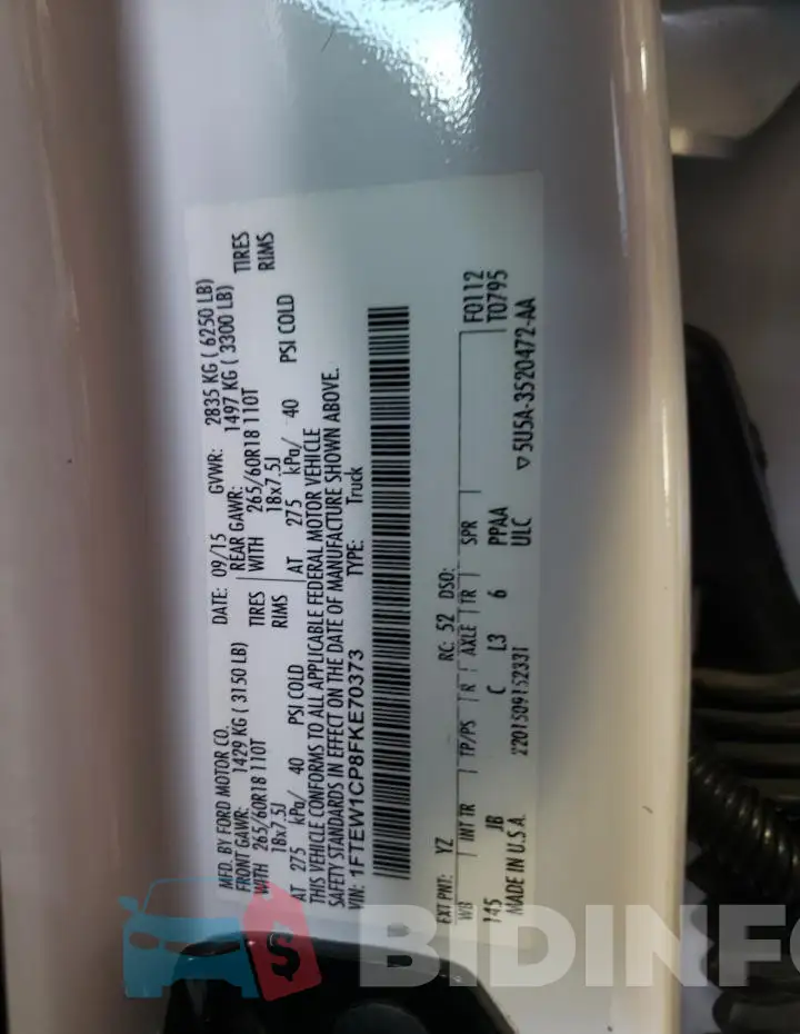 1FTEW1CP8FKE70373 Photo# 12