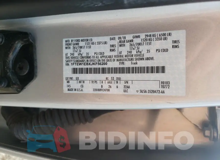 1FTEW1EBXJKF56200 Photo# 12