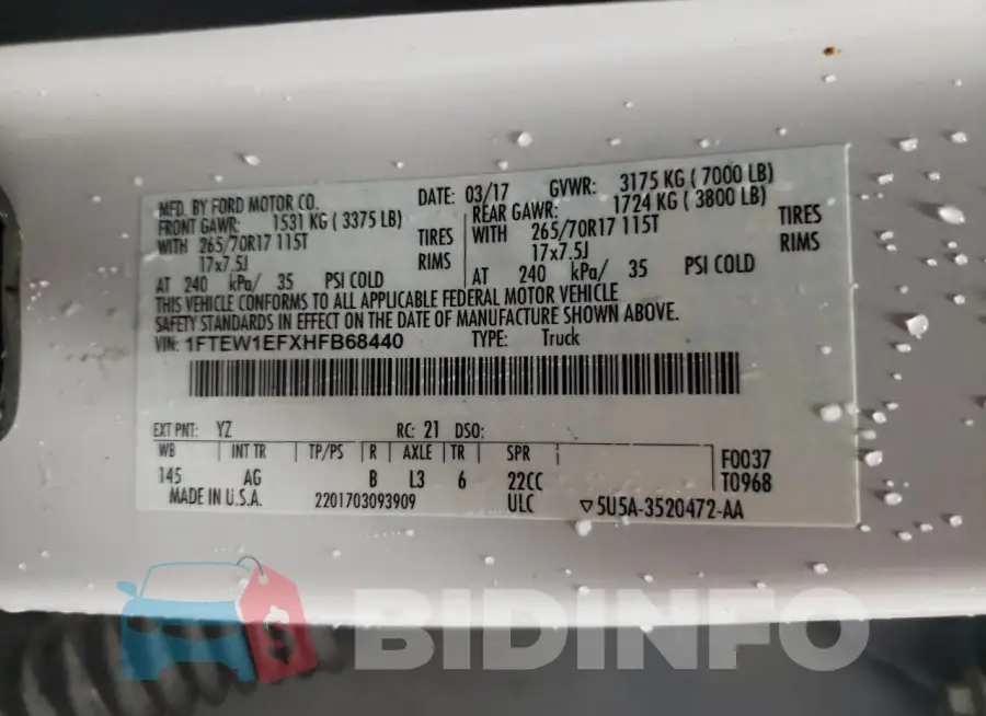 1FTEW1EFXHFB68440 Photo# 12