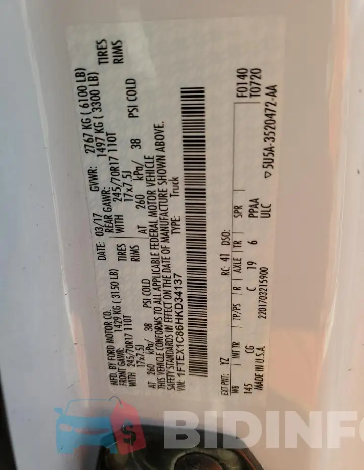 1FTEX1C86HKD34137 Photo# 12