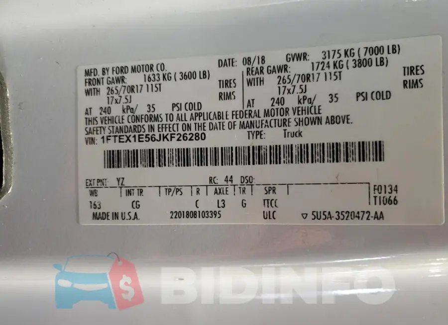 1FTEX1E56JKF26280 Photo# 12