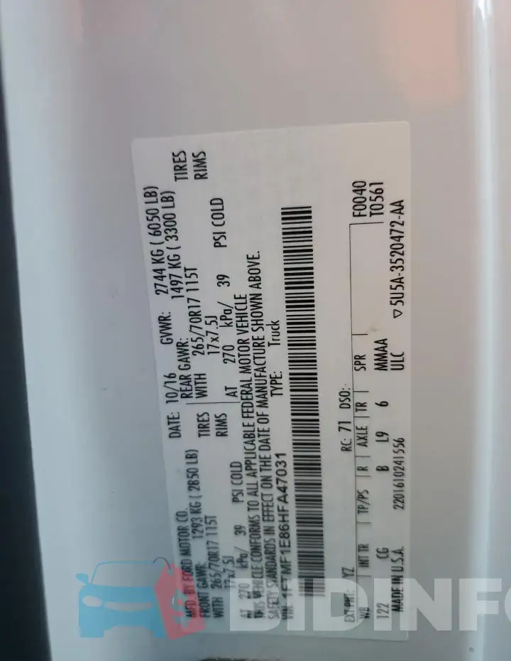 1FTMF1E86HFA47031 Photo# 12