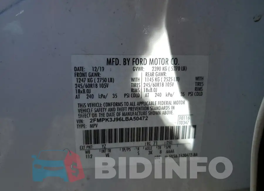 2FMPK3J96LBA50472 Photo# 13
