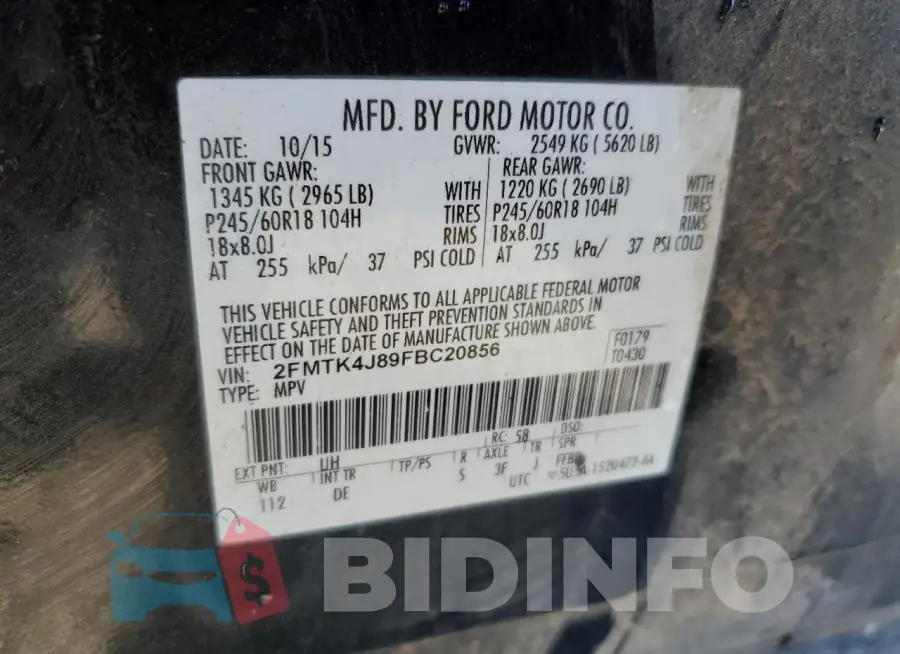 2FMTK4J89FBC20856 Photo# 12