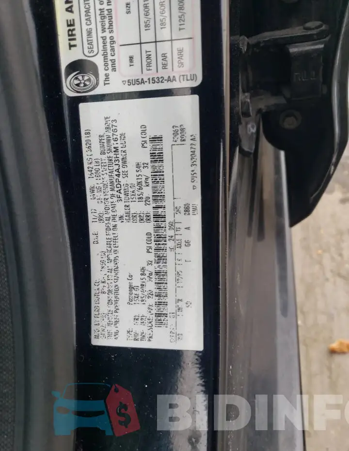 3FADP4AJ3HM167673 Photo# 12
