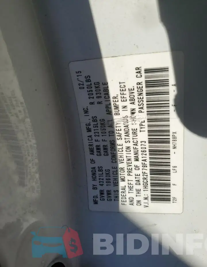 1HGCR2F79FA126073 Photo# 12
