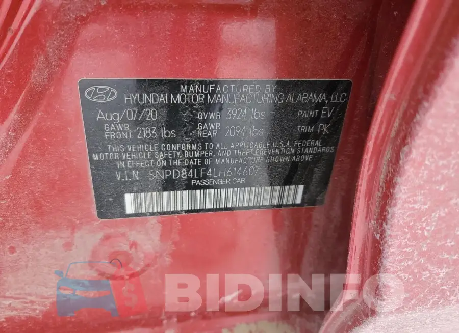 5NPD84LF4LH614607 Photo# 12