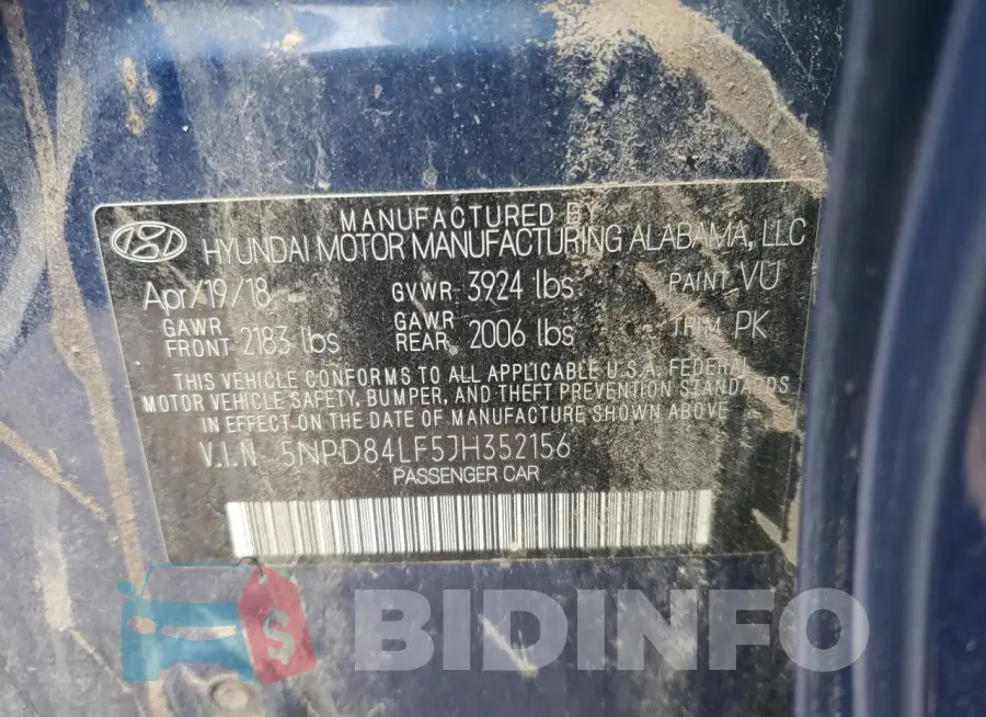 5NPD84LF5JH352156 Photo# 12
