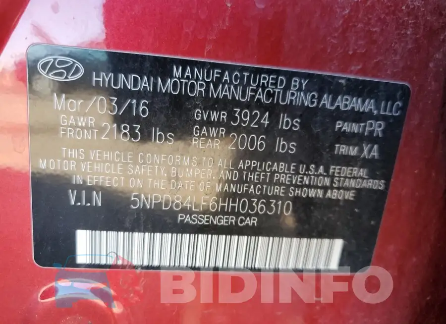 5NPD84LF6HH036310 Photo# 12