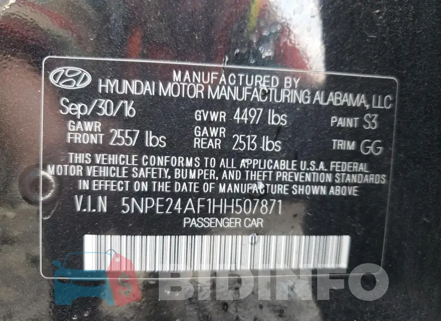 5NPE24AF1HH507871 Photo# 12