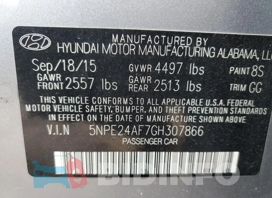 5NPE24AF7GH307866 Photo# 12