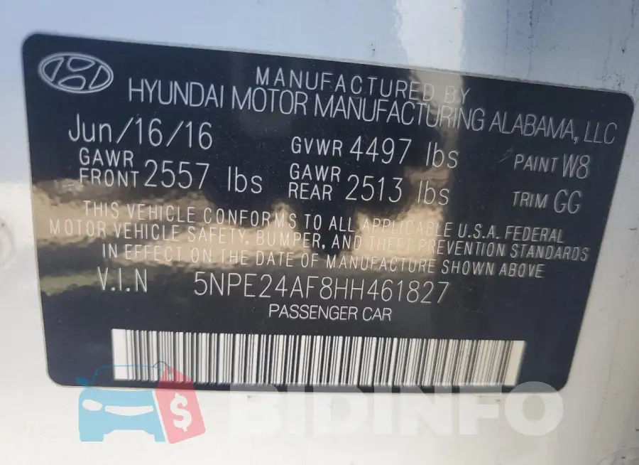 5NPE24AF8HH461827 Photo# 13