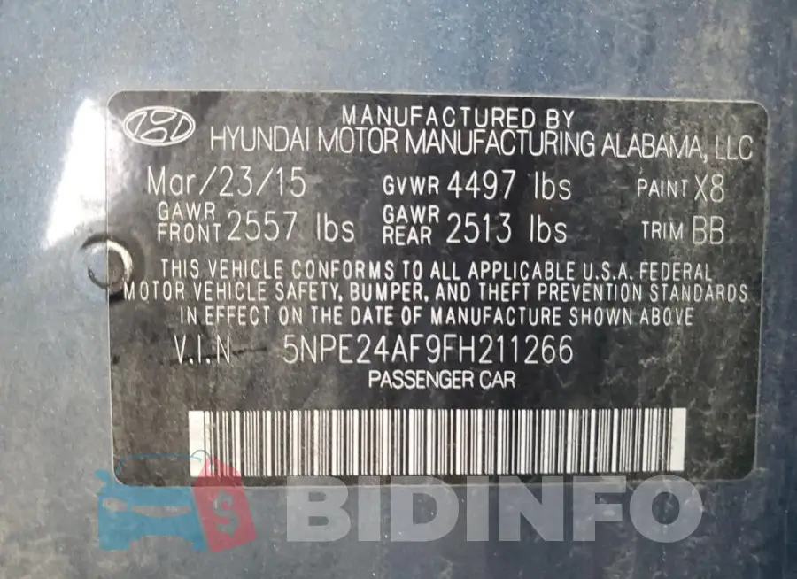 5NPE24AF9FH211266 Photo# 12