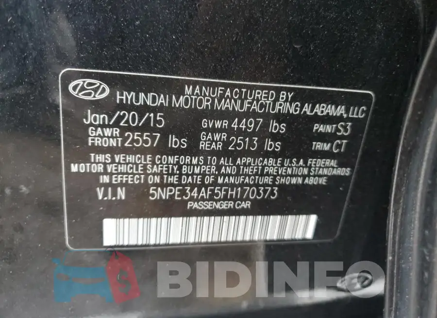 5NPE34AF5FH170373 Photo# 12