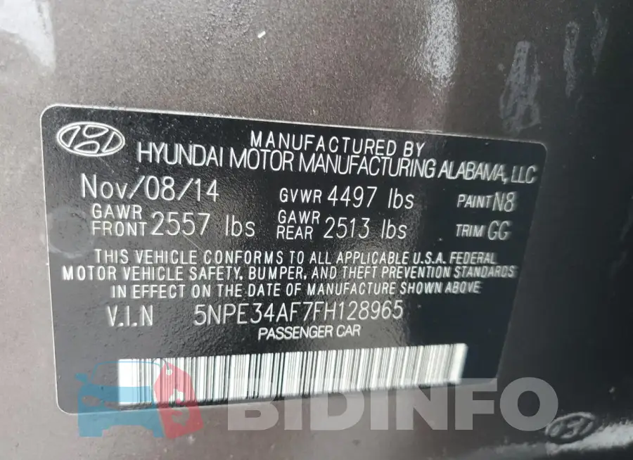 5NPE34AF7FH128965 Photo# 12
