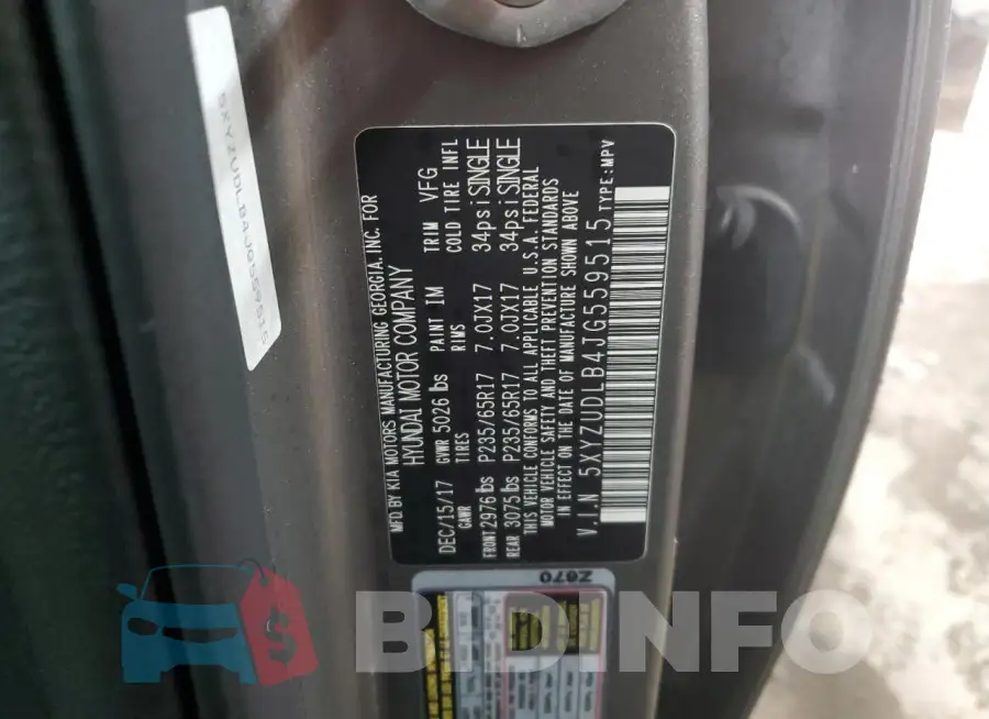 5XYZUDLB4JG559515 Photo# 12