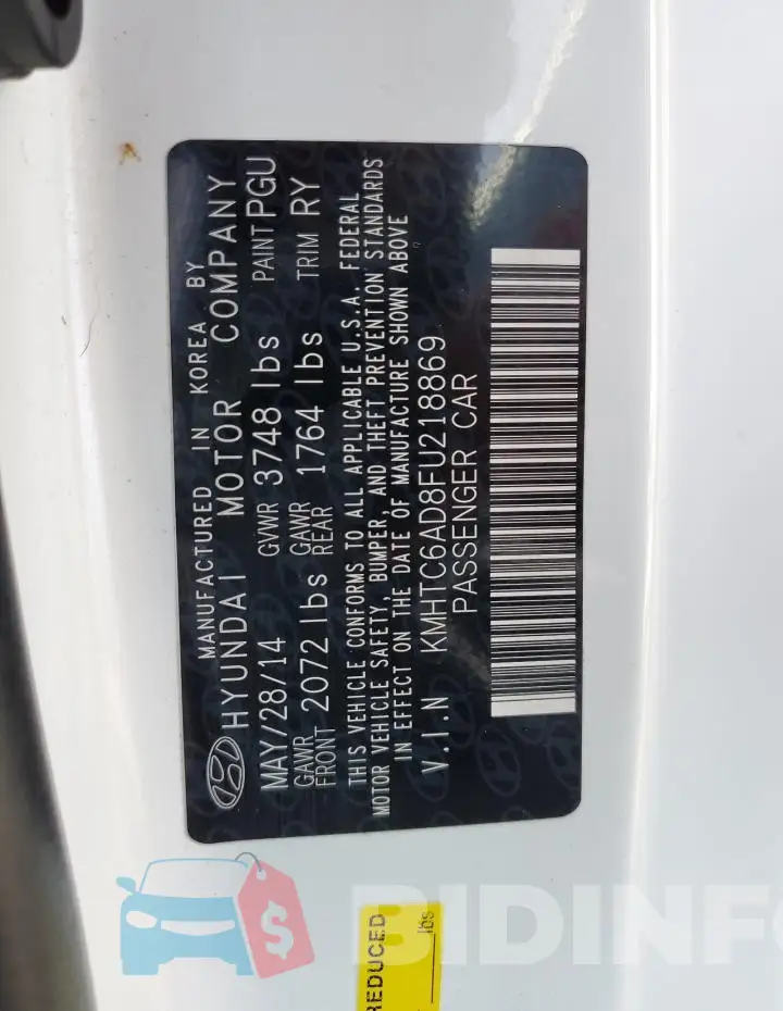 KMHTC6AD8FU218869 Photo# 13