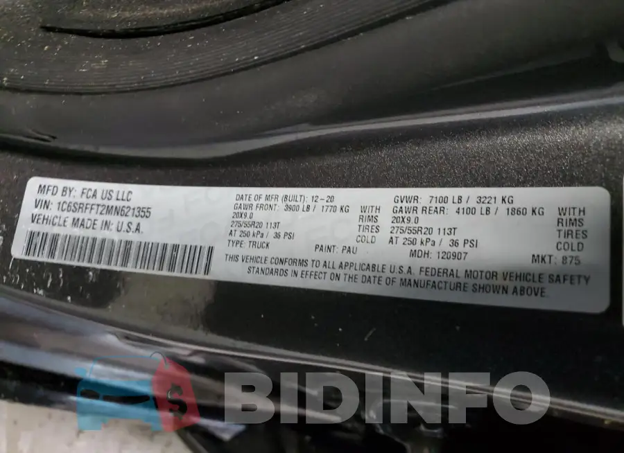 1C6SRFFT2MN621355 Photo# 12