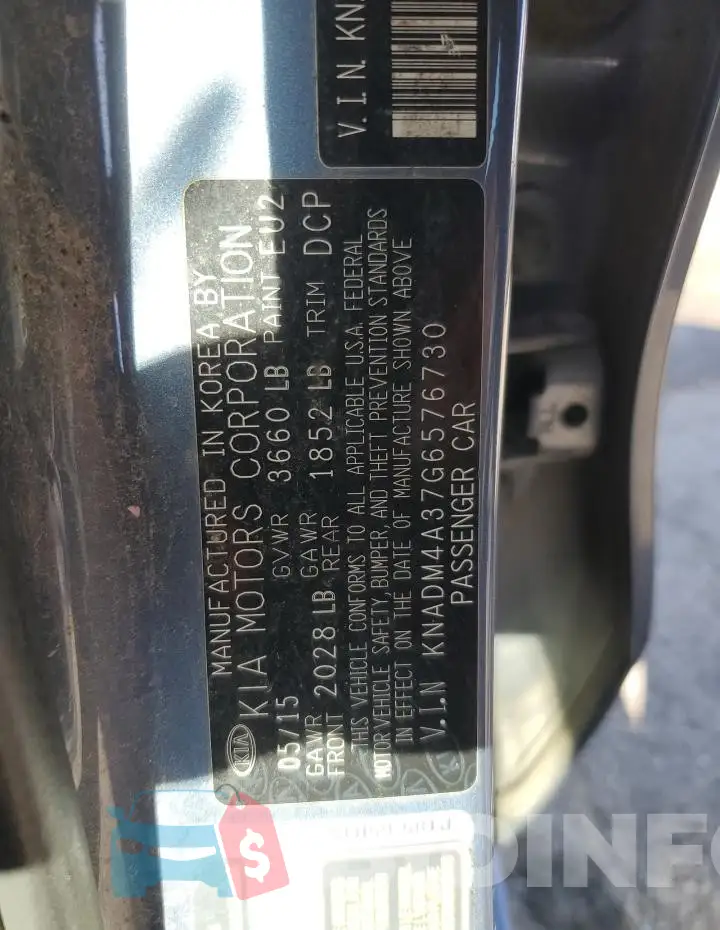 KNADM4A37G6576730 Photo# 12