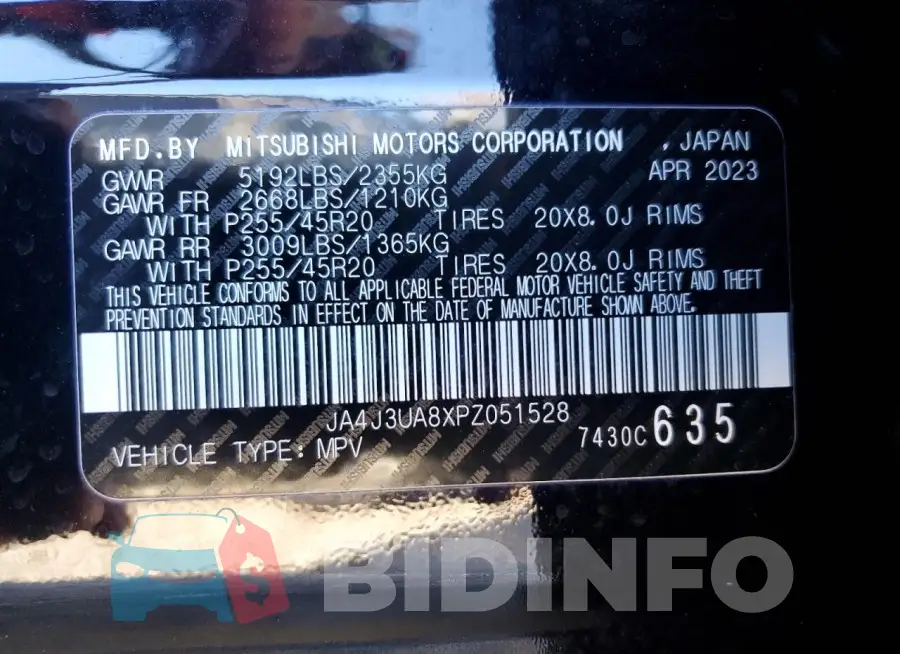 JA4J3UA8XPZ051528 Photo# 13