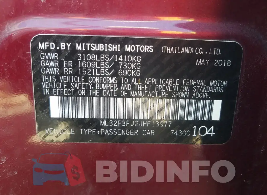 ML32F3FJ2JHF13977 Photo# 10