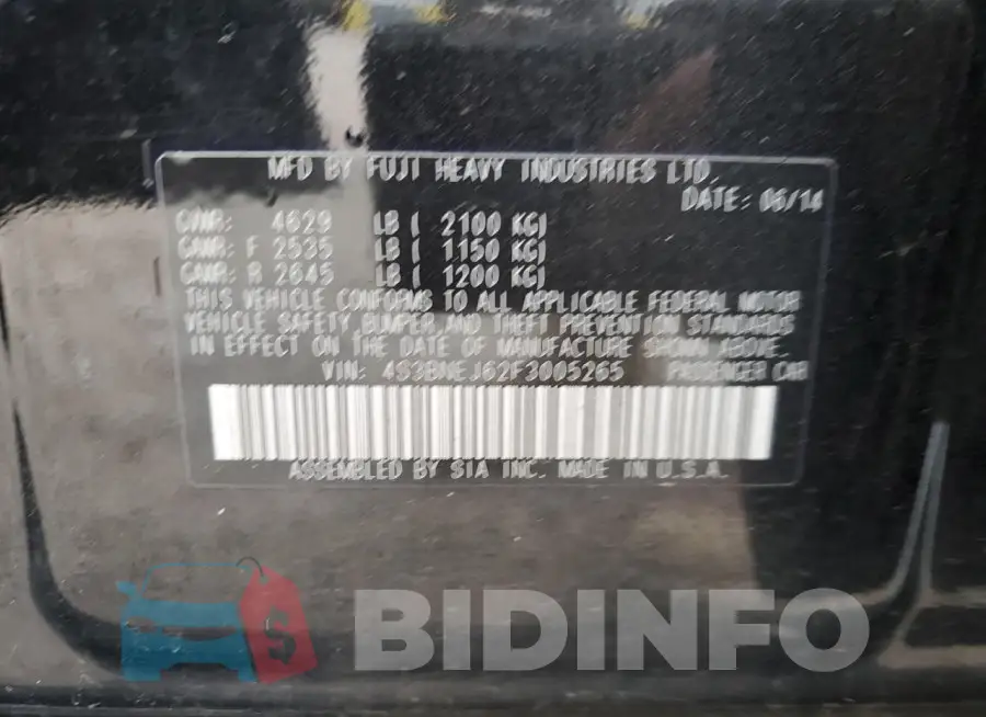 4S3BNEJ62F3005265 Photo# 12
