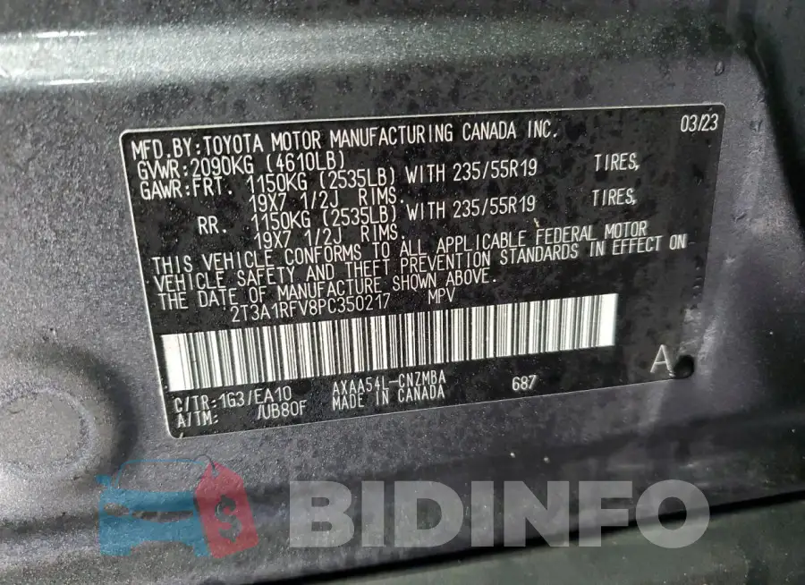 2T3A1RFV8PC350217 Photo# 13