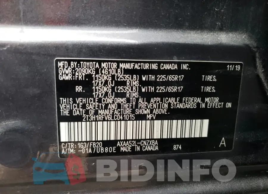 2T3H1RFV6LC041015 Photo# 13
