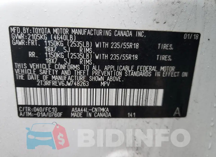 2T3RFREV6JW748263 Photo# 12