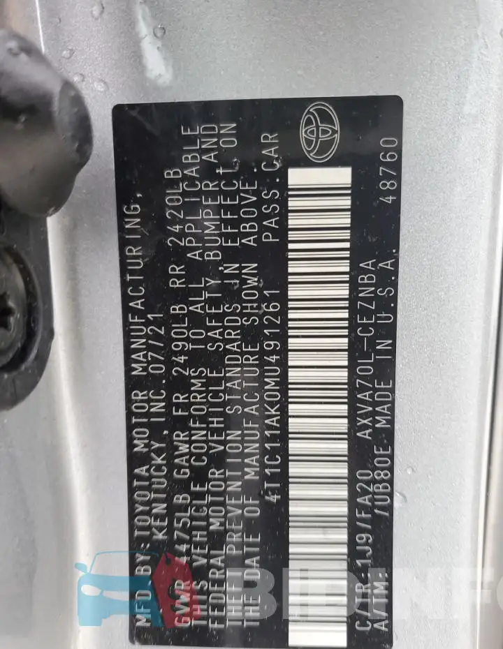 4T1C11AK0MU491261 Photo# 13