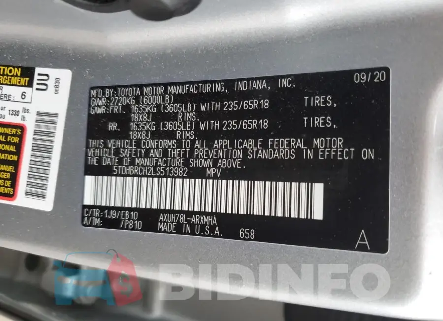 5TDHBRCH2LS513982 Photo# 12