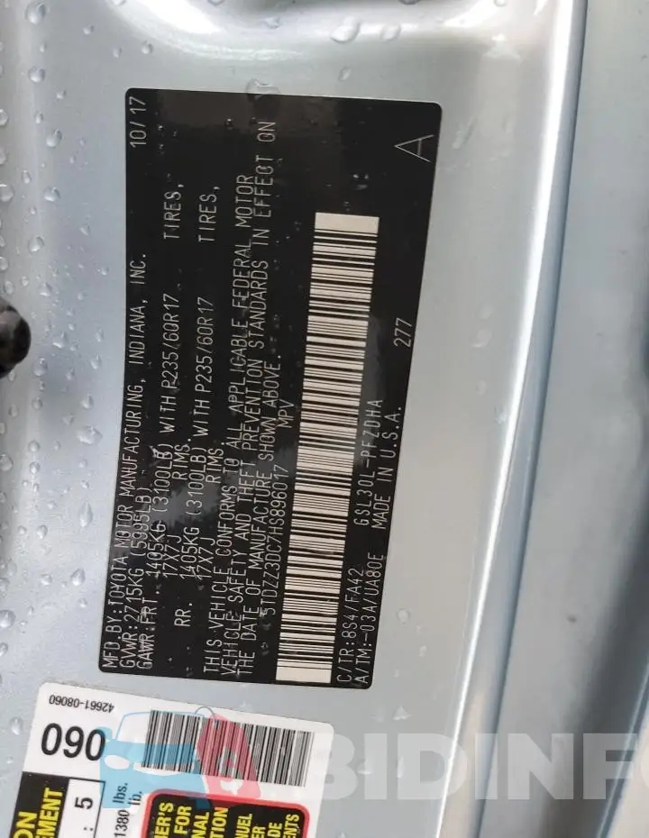 5TDZZ3DC7HS896017 Photo# 13