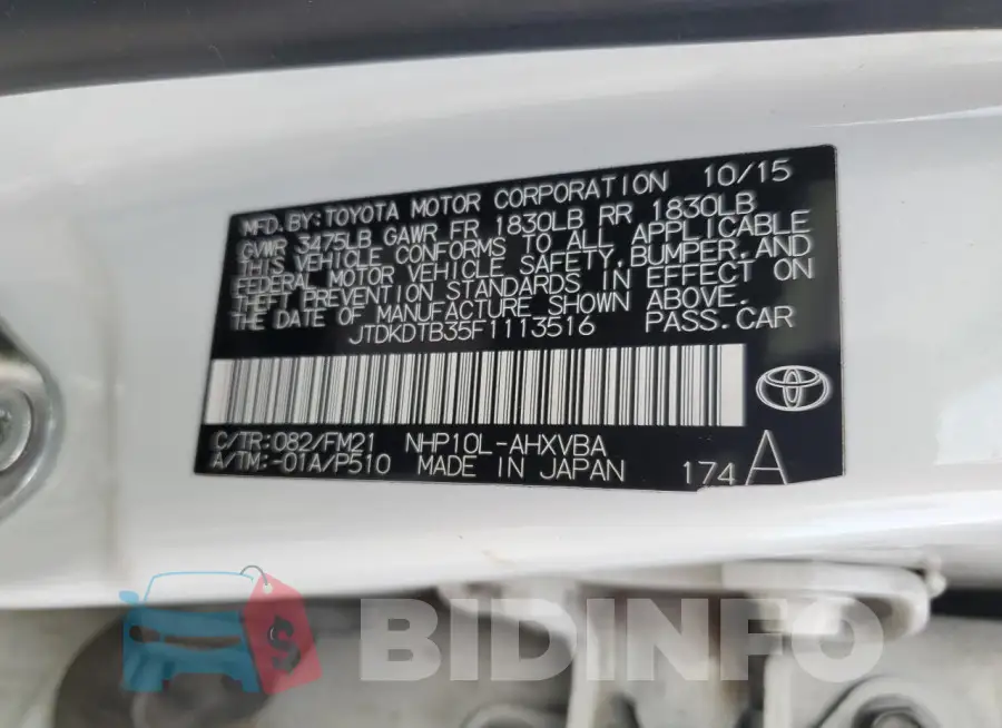 JTDKDTB35F1113516 Photo# 12