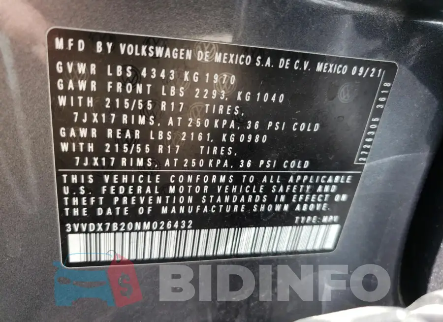 3VVDX7B20NM026432 Photo# 13