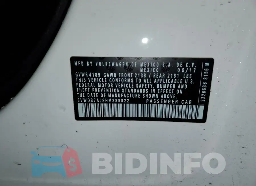 3VWDB7AJ8HM399922 Photo# 13