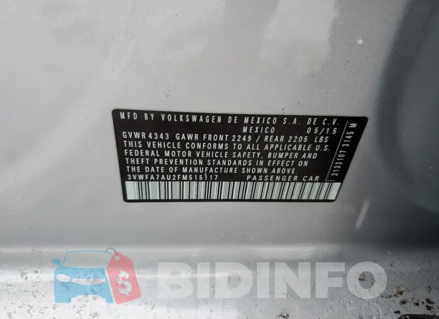 3VWFA7AU2FM515117 Photo# 12