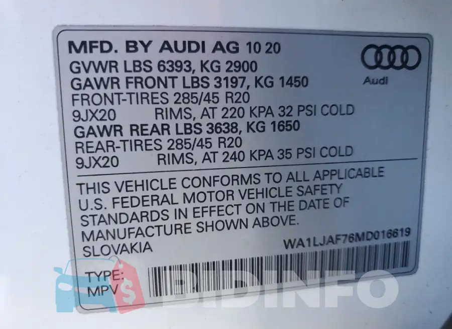 WA1LJAF76MD016619 Photo# 13