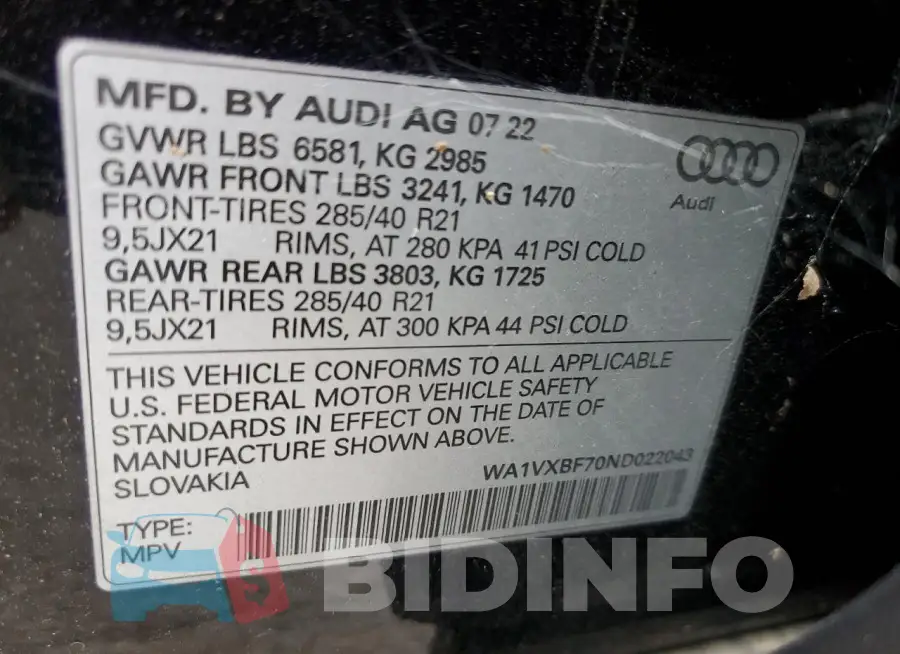 WA1VXBF70ND022043 Photo# 12