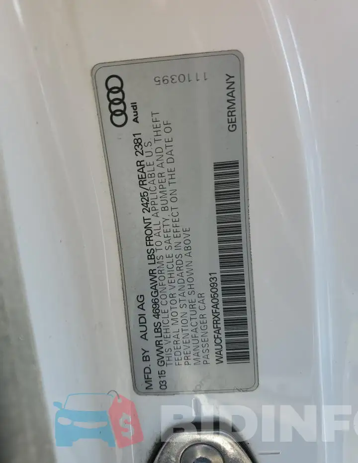WAUCFAFRXFA050931 Photo# 12